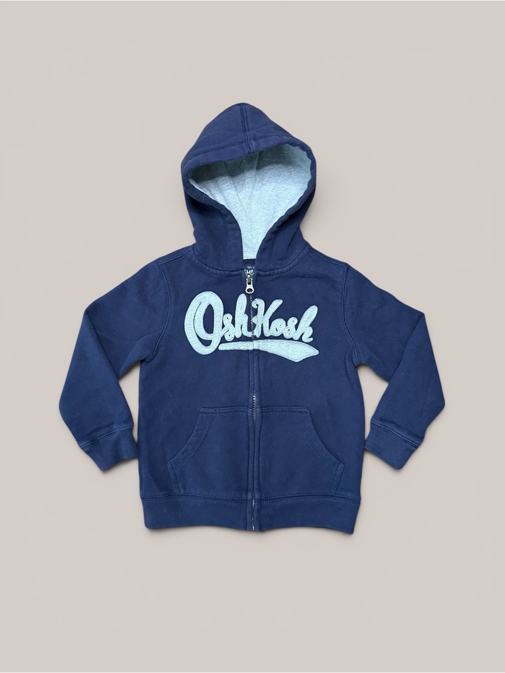 Y2K Vintage OshKosh B'gosh navy zip-up hoodie with white logo